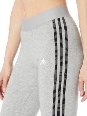 Adidas Gray Leggings with camouflage Three-Stripe Detail